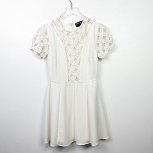 Nasty Gal Cut Out White Lace Mini Dress